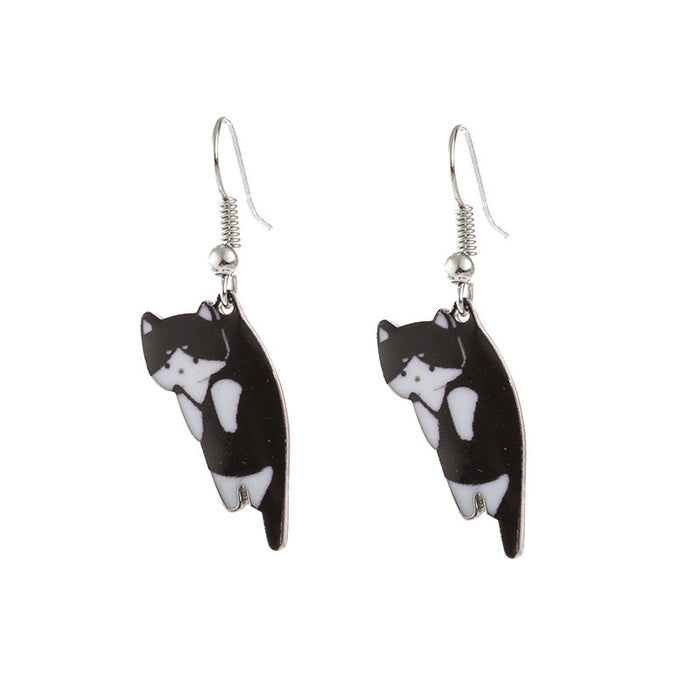 Wholesale cartoon earrings cute cute black cat kitten MOQ≥2 JDC-ES-Miaos006