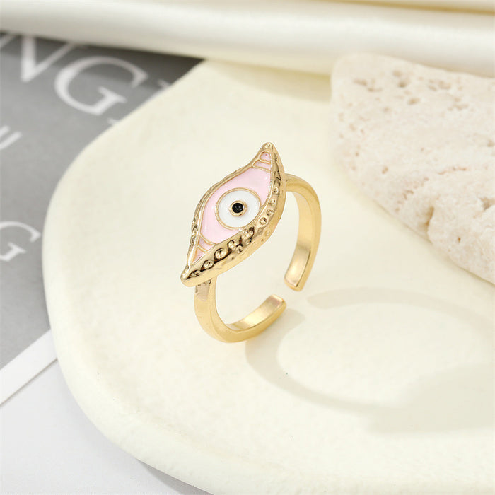 Jewelry WholesaleWholesale Devil's Eye Enamel Alloy Adjustable Ring MOQ≥3 JDC-RS-Juej007 Rings 觉际 %variant_option1% %variant_option2% %variant_option3%  Factory Price JoyasDeChina Joyas De China