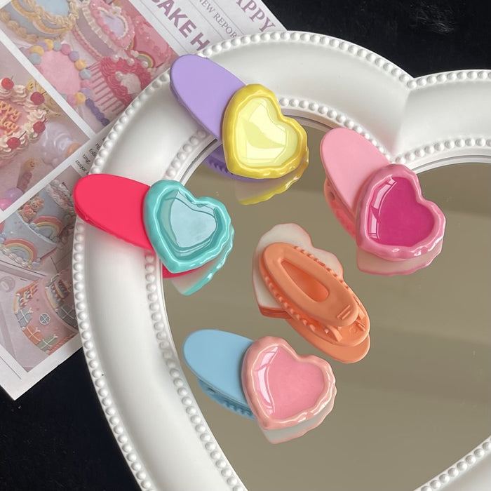 Wholesale Hair Clips Acrylic Cute Heart Oval JDC-HC-ZhiX010