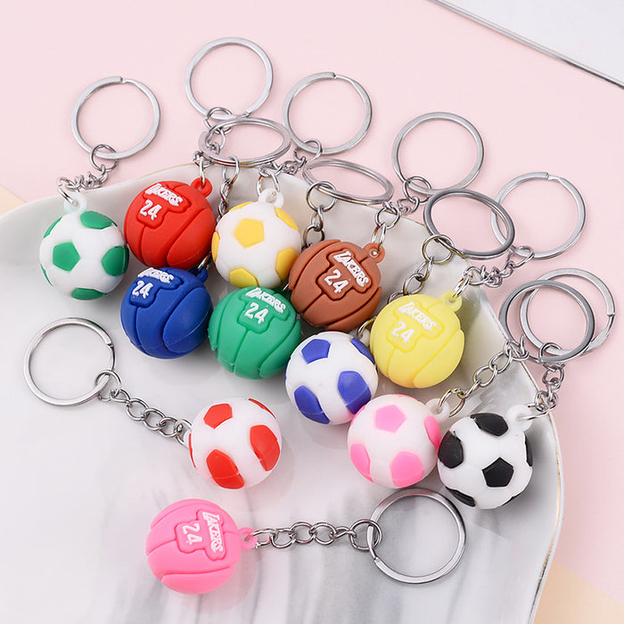 Wholesale Keychain PVC Cute Cartoon Football Basketball Pendant JDC-KC-AQing001