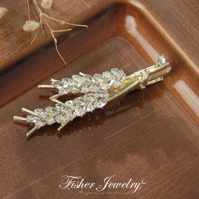 Wholesale Hair Clips Alloy Rhinestones Wheat Duck Bill Clips JDC-HC-FSE005