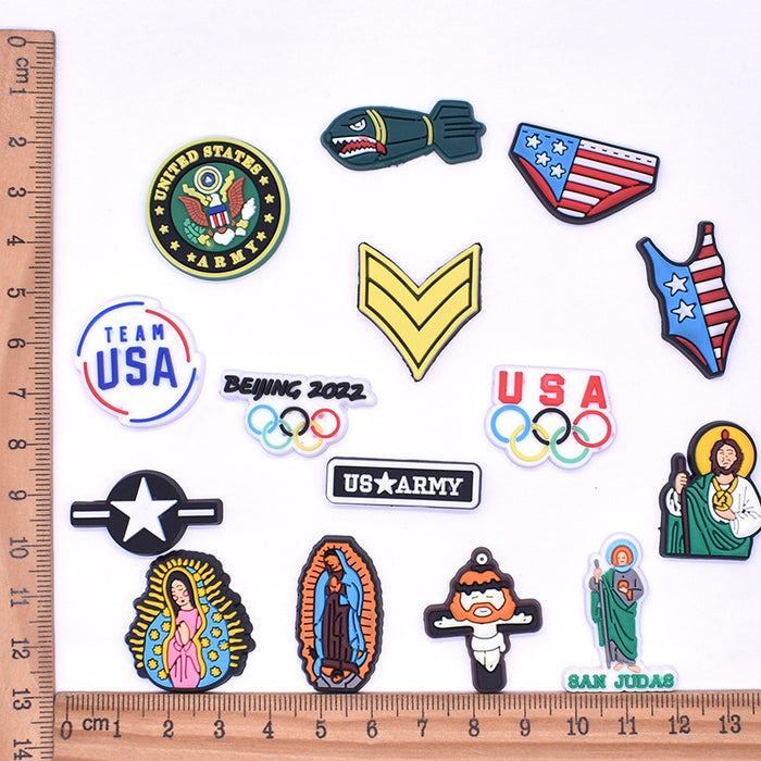 Wholesale Croc Charms Random 100pcs Cartoon Cute PVC DIY Accessories JDC-CCS-SWen007