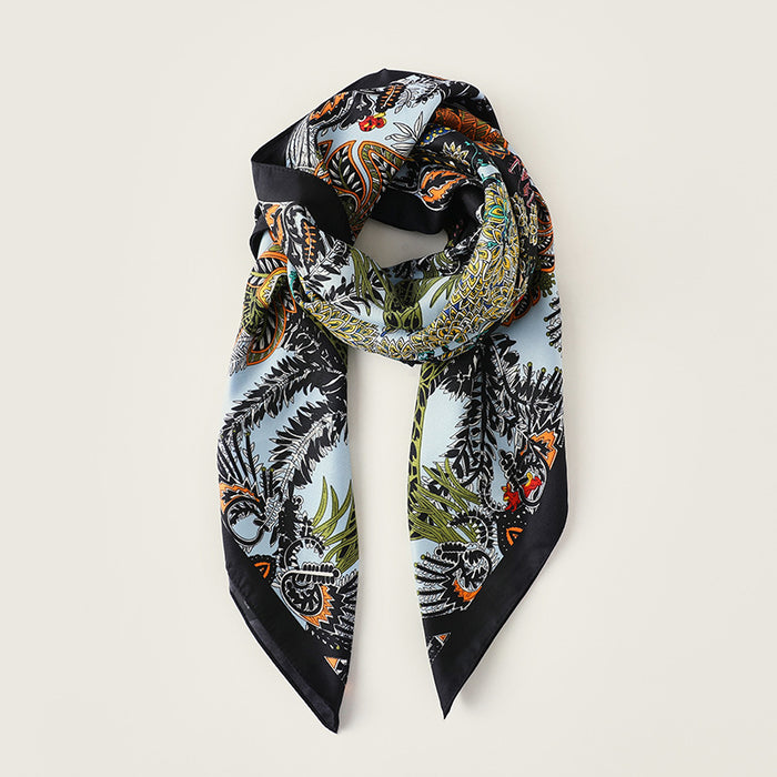 Jewelry WholesaleWholesale printed square scarf retro imitation silk scarf MOQ≥2 JDC-SS-SYue002 Silk Scarf 丝悦 %variant_option1% %variant_option2% %variant_option3%  Factory Price JoyasDeChina Joyas De China