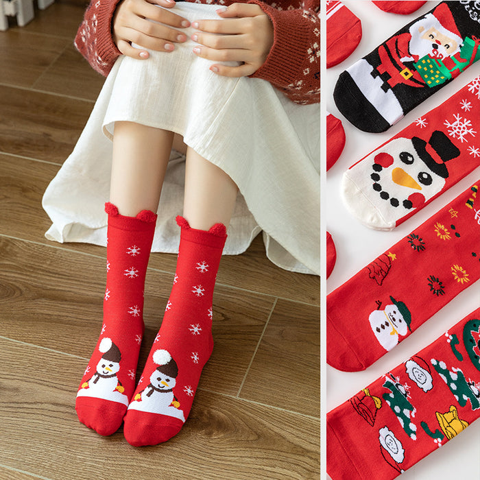 Wholesale Socks Cotton Christmas Stereo Ear Socks MOQ≥3 JDC-SK-BingTao001