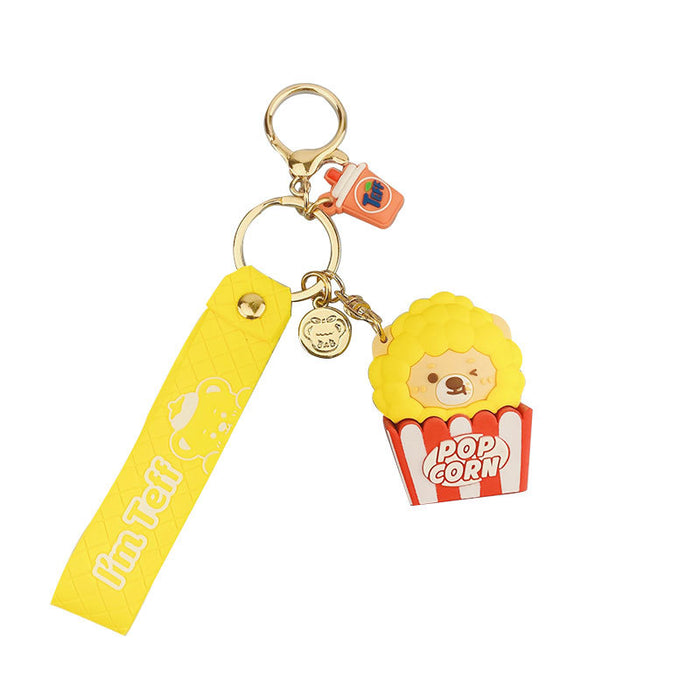 Wholesale keychain pvc cute teddy fries creative JDC-KC-BS015