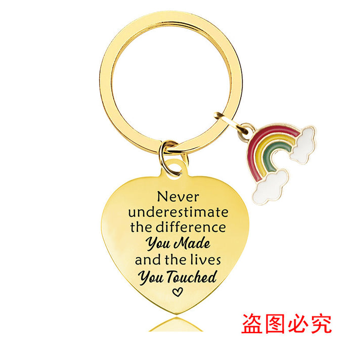 Jewelry WholesaleWholesale teachers' Day graduation gift engraved stainless steel keychain JDC-KC-GangGu036 Keychains 钢古 %variant_option1% %variant_option2% %variant_option3%  Factory Price JoyasDeChina Joyas De China