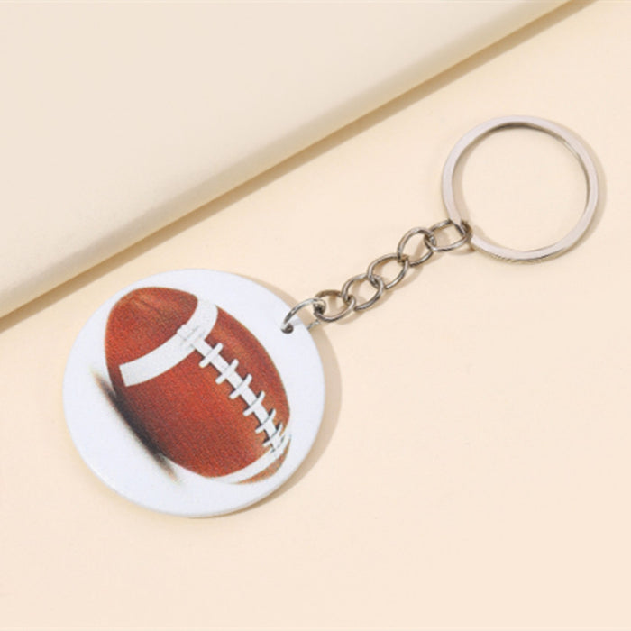 Wholesale Keychains Wooden Rugby MOQ≥2 JDC-KC-WenJ022