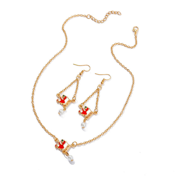 Wholesale Necklaces Alloy Christmas Collection Necklace Earrings Set MOQ≥2set JDC-NE-KaiWei010