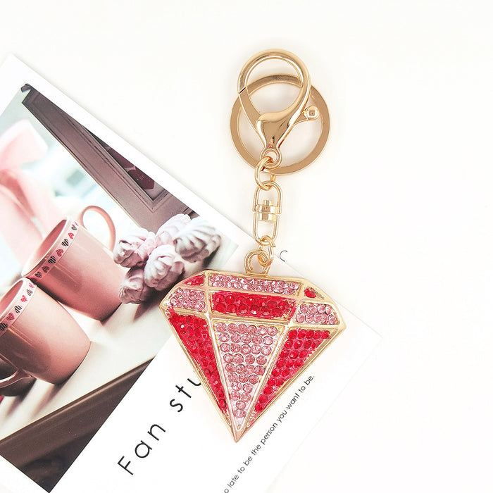 Wholesale Diamond Pendant Accessories Metal Keychain Hollow Rhombus MOQ2 JDC-KC-ChaoK015