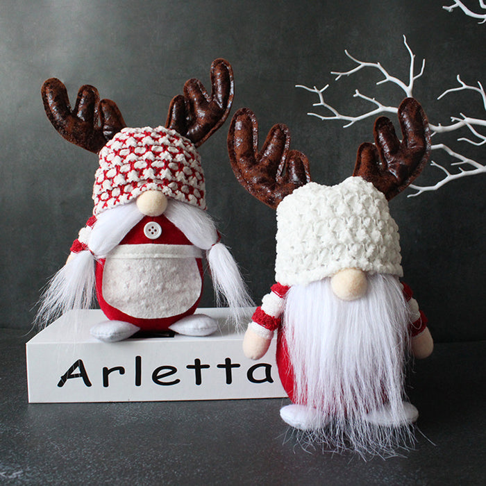 Wholesale Ornaments Cloth Fill Cotton Christmas Antlers Old Man Faceless Doll JDC-OS-GangL044