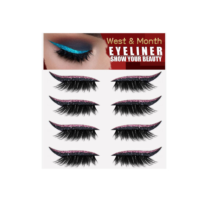 Wholesale four pairs of eyelashes eyeliner stickers free curling eyelashes MOQ≥2 JDC-EY-JMX001