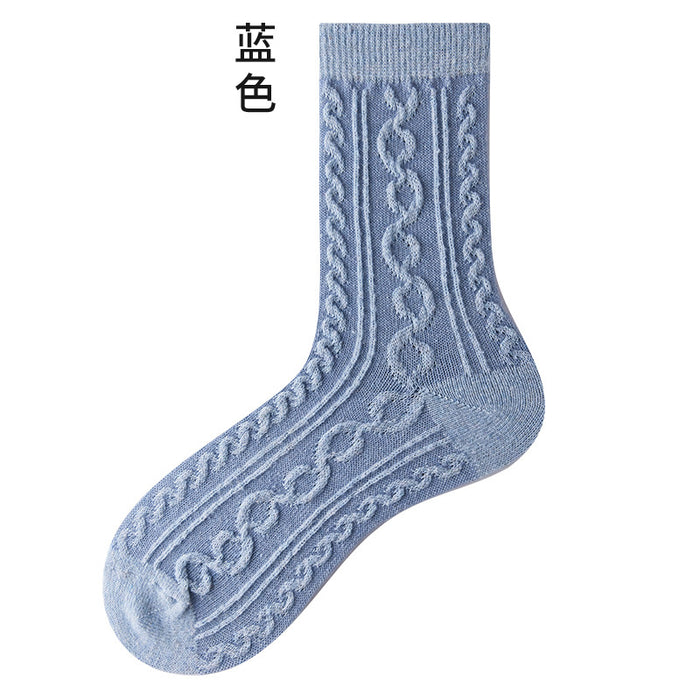 Wholesale Socks Wool Twist Solid Color Pile Socks MOQ≥5 JDC-SK-JiaF004