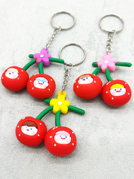 Jewelry WholesaleWholesale Cartoon Cherry Fruit Keychain MOQ≥2 JDC-KC-QiShi014 Keychains 奇释 %variant_option1% %variant_option2% %variant_option3%  Factory Price JoyasDeChina Joyas De China