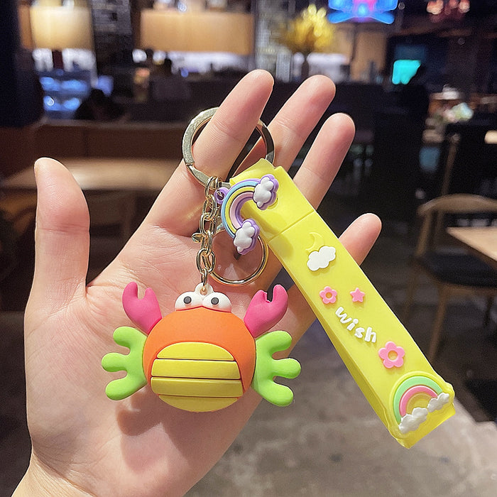 Wholesale cartoon creative ocean series silicone cartoon doll keychain JDC-KC-YuXin001