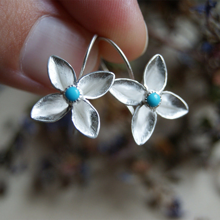 Wholesale Earrings Alloy Simple Clover Turquoise Earrings JDC-ES-Saip081