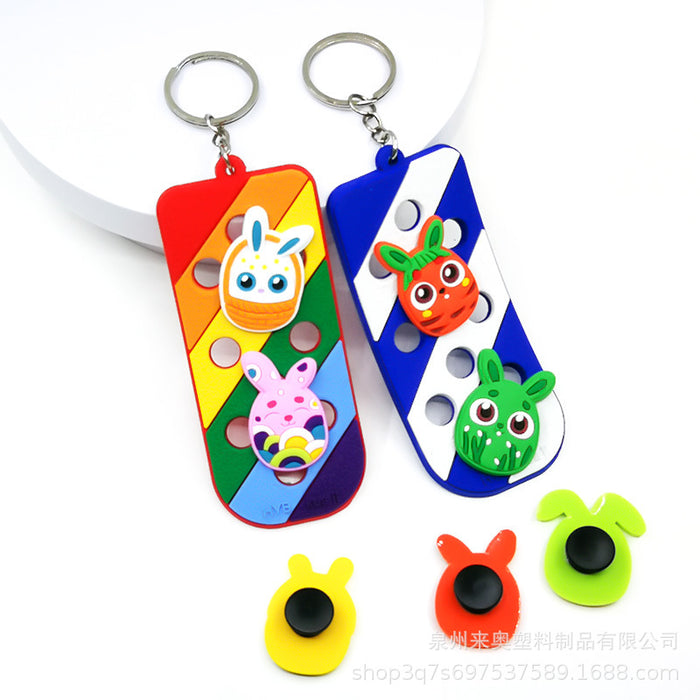 Wholesale keychain PVC DIY luminous shoes flower shoe buckle hole board  MOQ≥5 JDC-KC-LaiA001