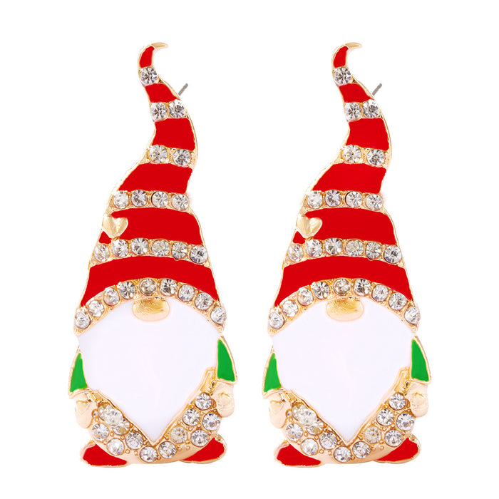 Wholesale Earrings Alloy Drop Oil Christmas MOQ≥2 JDC-ES-SHIYU002