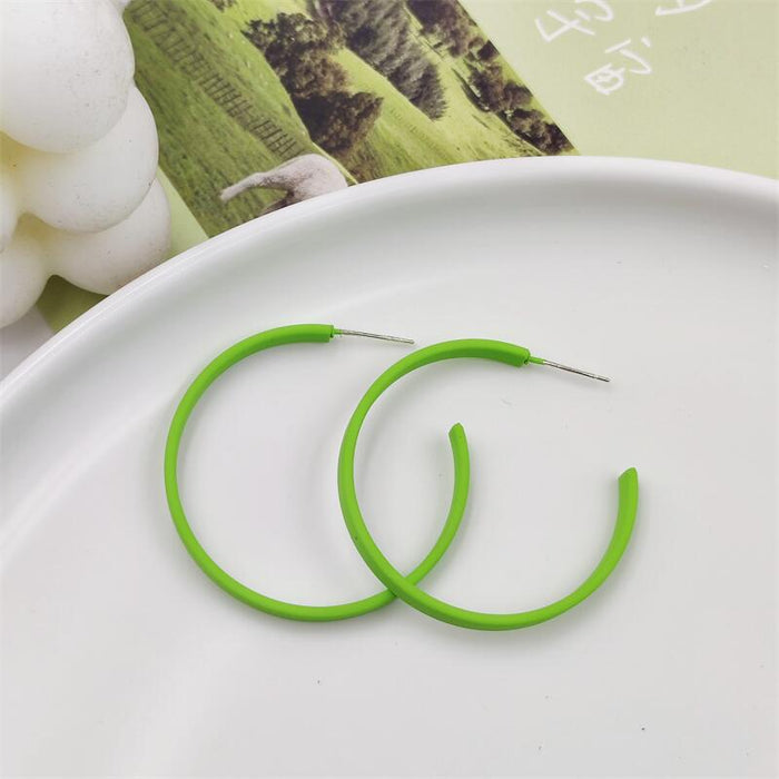 Jewelry WholesaleWholesale green S925 silver needle spray paint butterfly C circle square round earrings JDC-ES-FX007 Earrings 繁瑆 %variant_option1% %variant_option2% %variant_option3%  Factory Price JoyasDeChina Joyas De China