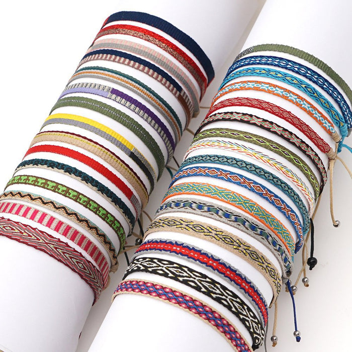 Wholesale Ethnic Wind Ribbon Pure Hand Woven Bracelet JDC-BT-HeY018