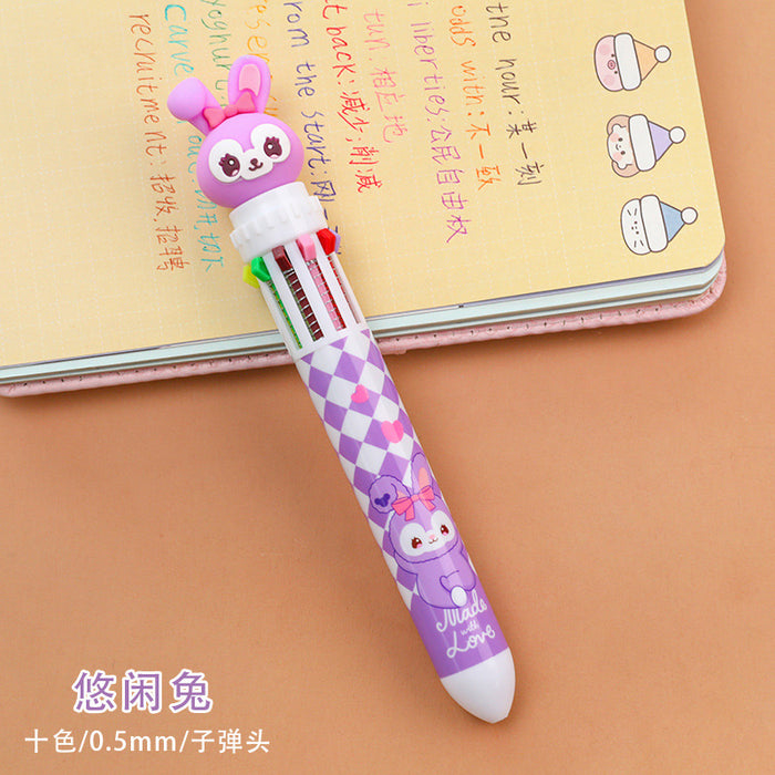 Wholesale Plastic Cartoon Rabbit Press Gel Pen JDC-BP-dichen003