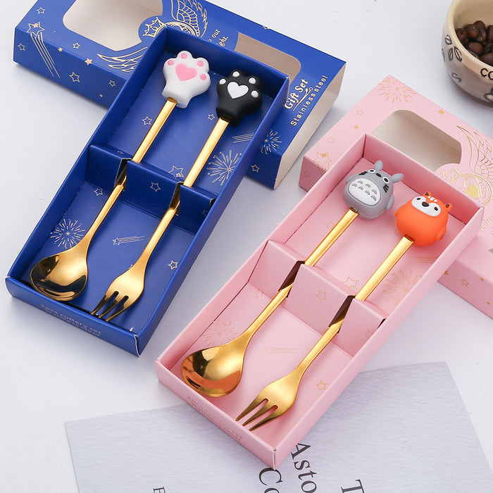 Wholesale Spoon Stainless Steel Cute Cat Panda Cartoon Char Siew MOQ≥2 JDC-SN-BiS003