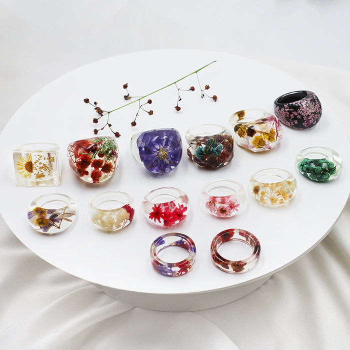 Wholesale Acrylic Resin Dried Flower Rings JDC-RS-XTS001