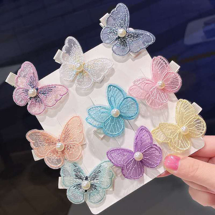 Jewelry WholesaleWholesale embroidery children's Butterfly Hair Clip JDC-HC-YiL002 Hair Clips 艺麟 %variant_option1% %variant_option2% %variant_option3%  Factory Price JoyasDeChina Joyas De China