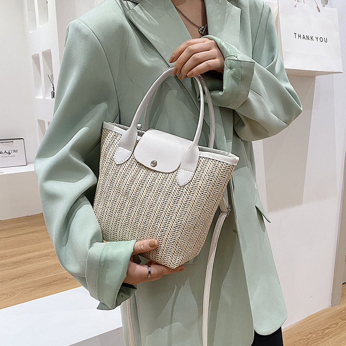 Jewelry WholesaleWholesale straw rattan woven one-shoulder beach bag JDC-BB-Hengshu004 Beach Bag 横竖 %variant_option1% %variant_option2% %variant_option3%  Factory Price JoyasDeChina Joyas De China