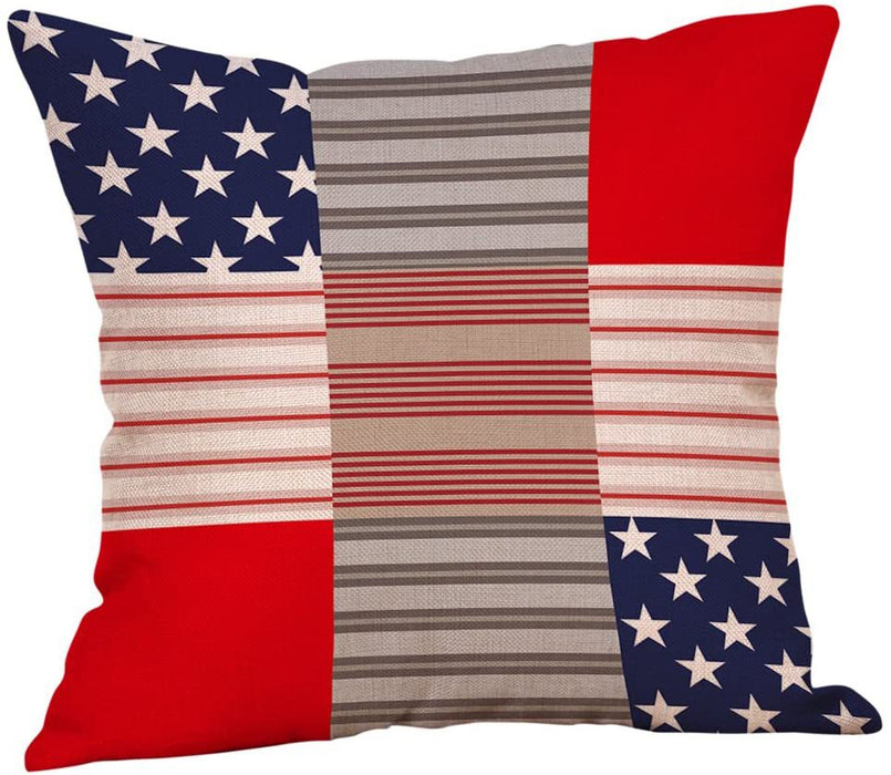 Wholesale 4th of July Independence Day Linen Pillowcase MOQ≥2 JDC-PW-OuH001