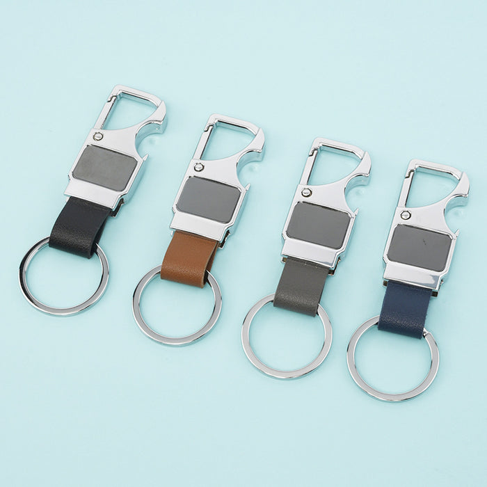 Wholesale Men's Leather Keychain Waist Strap Bottle Opener Premium Car Keyring JDC-KC-DAJ002