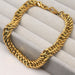 Jewelry WholesaleWholesale 8mm wide gold flat chain solid titanium steel bracelet JDC-BT-YuY002 Bracelet 翼语 %variant_option1% %variant_option2% %variant_option3%  Factory Price JoyasDeChina Joyas De China