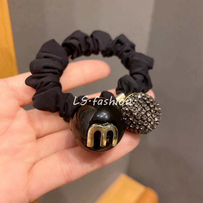 Wholesale small fragrance retro temperament hair rope M letter JDC-HS-LiS009