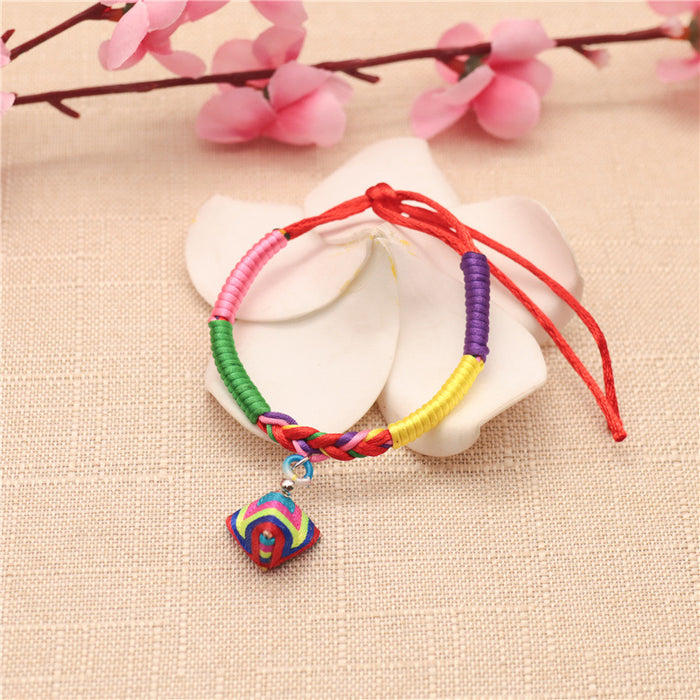 Wholesale Colorful Rope Braided Rice Dumpling Bracelet MOQ≥2 JDC-BT-GeEr003