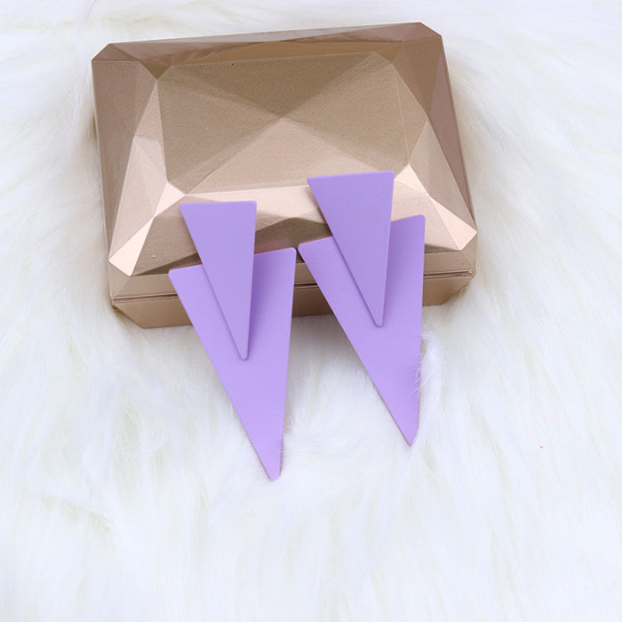 Wholesale Earrings Metal Exaggerated Big Triangle Earrings MOQ≥2 JDC-ES-Duai041