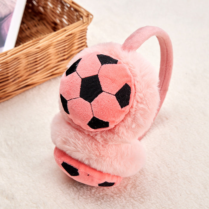 Wholesale Earmuff Plush Warm Cartoon Football Kids Retractable JDC-EF-JiaH007