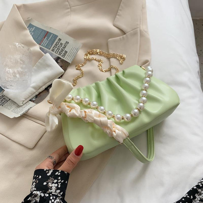 Wholesale Shoulder Bag PU Pearl Pleated Cloud Underarm Bag JDC-SD-Mingy001