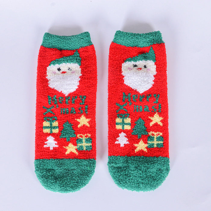 Wholesale Socks Polyester Christmas Cute Cartoon Snow MOQ≥3 JDC-SK-HBen001