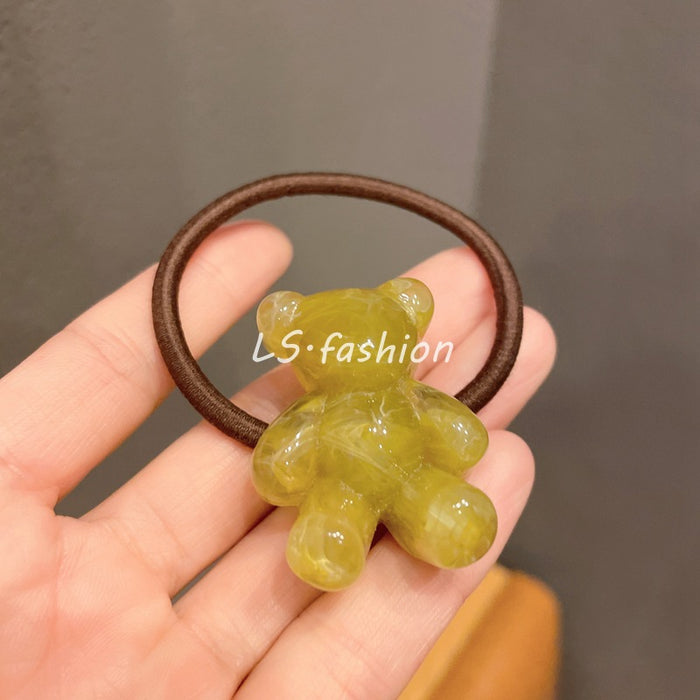 Wholesale candy color bear hair rope girl rubber band hair band JDC-HS-LiS006