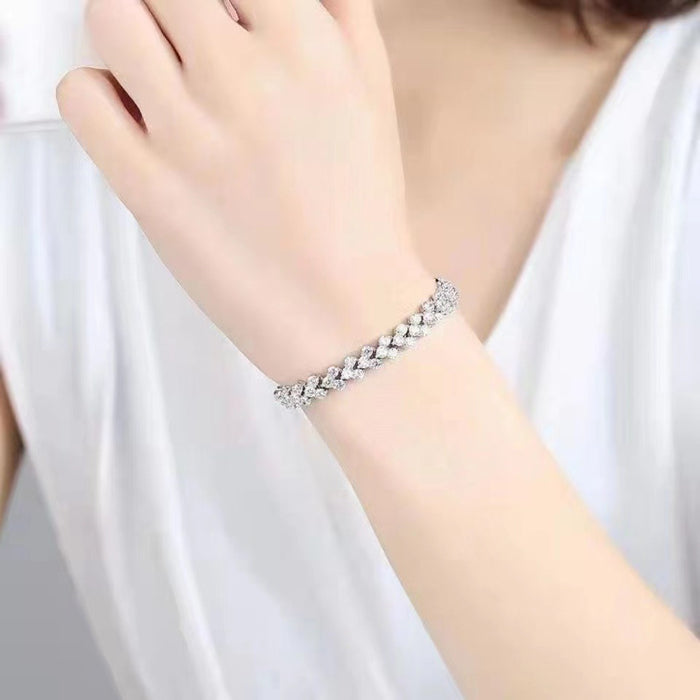 Jewelry WholesaleWholesale Roman Silver Bracelet Crystal Zircon Tennis Chain JDC-BT-ShengY001 Bracelet 神韵 %variant_option1% %variant_option2% %variant_option3%  Factory Price JoyasDeChina Joyas De China