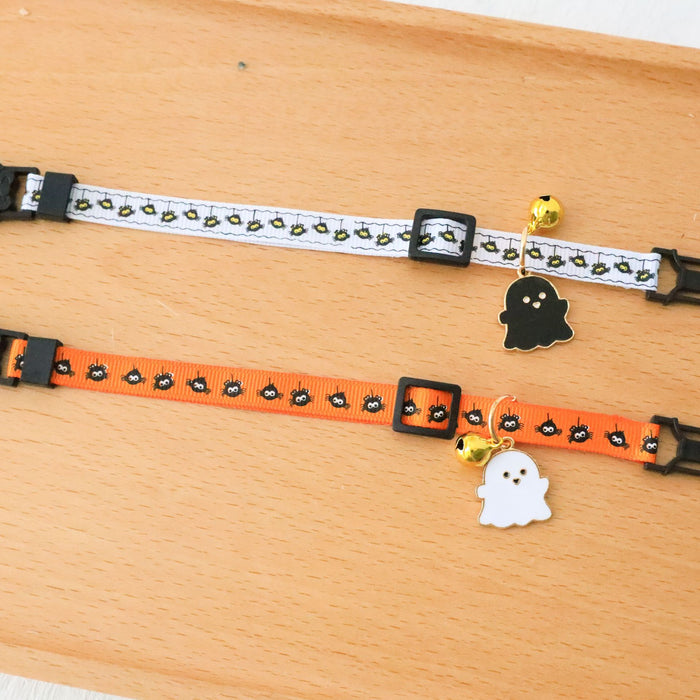 Wholesale Pet Necklace Polyester Halloween Kitten Dog Bell Safety Buckle MOQ≥2 JDC-PN-PuPu001