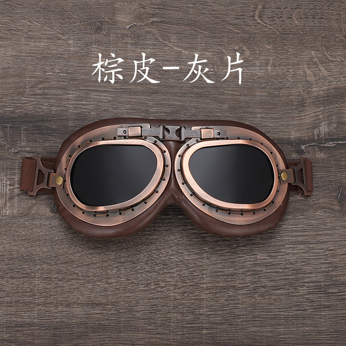 Wholesale Goggles ABS PU Frame PC Lens Retro Windproof Motorcycle MOQ≥2 JDC-SG-XunLong004