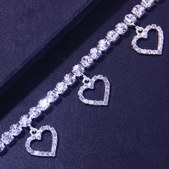 Jewelry WholesaleWholesale full diamond love foot chain JDC-AS-XinS008 Anklets 心饰 %variant_option1% %variant_option2% %variant_option3%  Factory Price JoyasDeChina Joyas De China