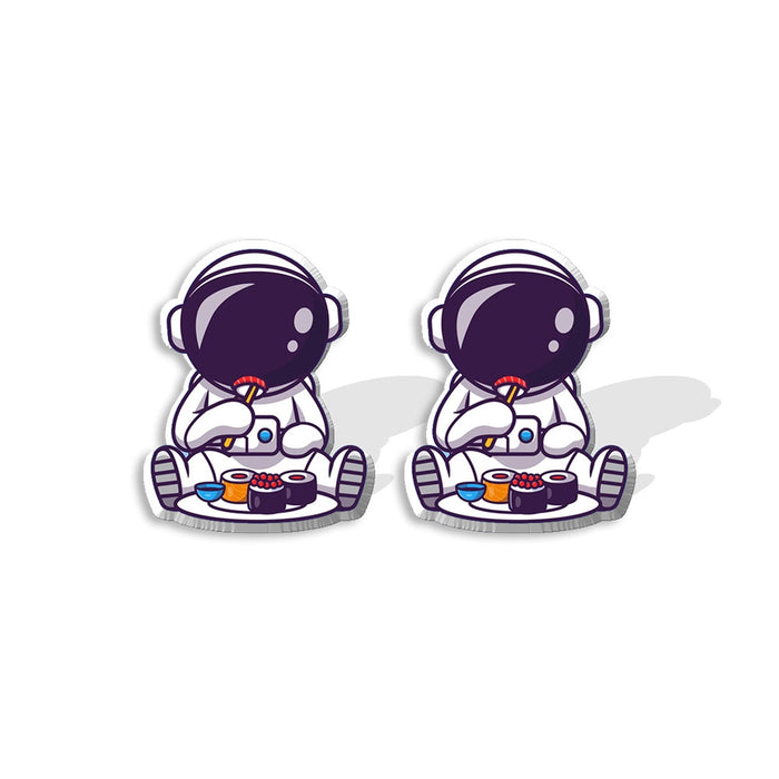 Wholesale Earrings Resin Cartoon Astronaut Planet Studs MOQ≥2 JDC-ES-XiangL030