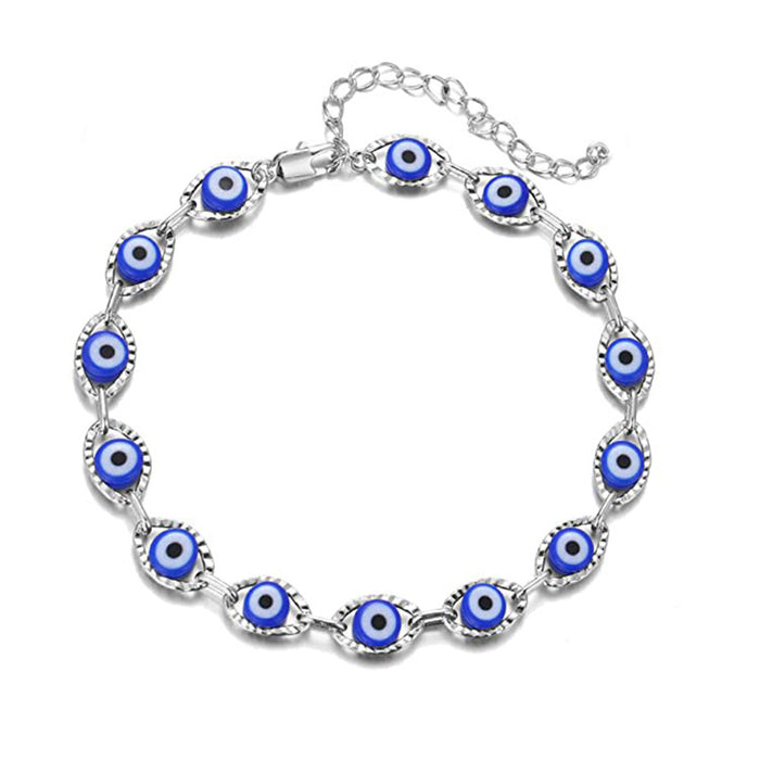 Wholesale Devil's Eye Anklet Lucky Blue Eyes Boho MOQ≥2 JDC-AS-ChuJ002