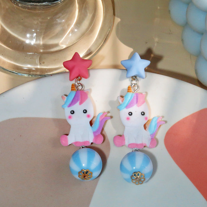 Wholesale 925 Silver Needle Cartoon Resin Earrings JDC-ES-XNWE021