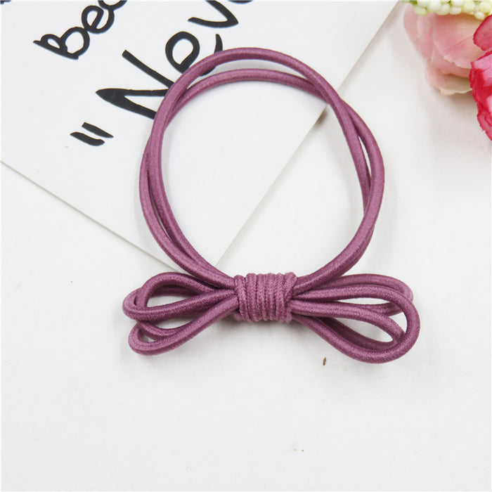 Wholesale Simple 6 Colors 2 in 1 Knotted Girls Rubber Bands JDC-HS-Junm003