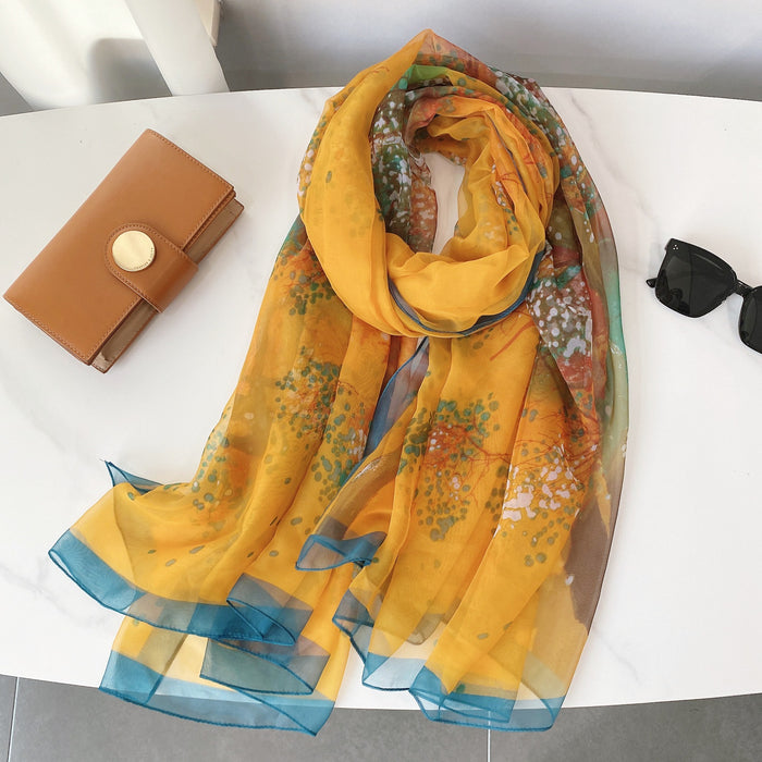 Wholesale Silk Scarf You Soft Yarn Summer Sunscreen Shawl MOQ≥2 JDC-SS-SiYa001