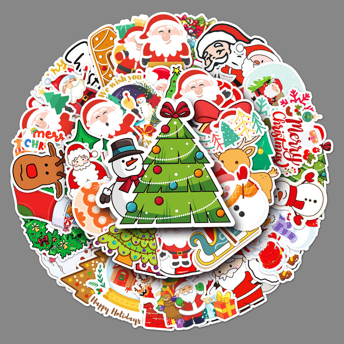 Wholesale Sticker PVC Waterproof Christmas Cartoon 50 Pieces MOQ≥3 JDC-ST-WanM002