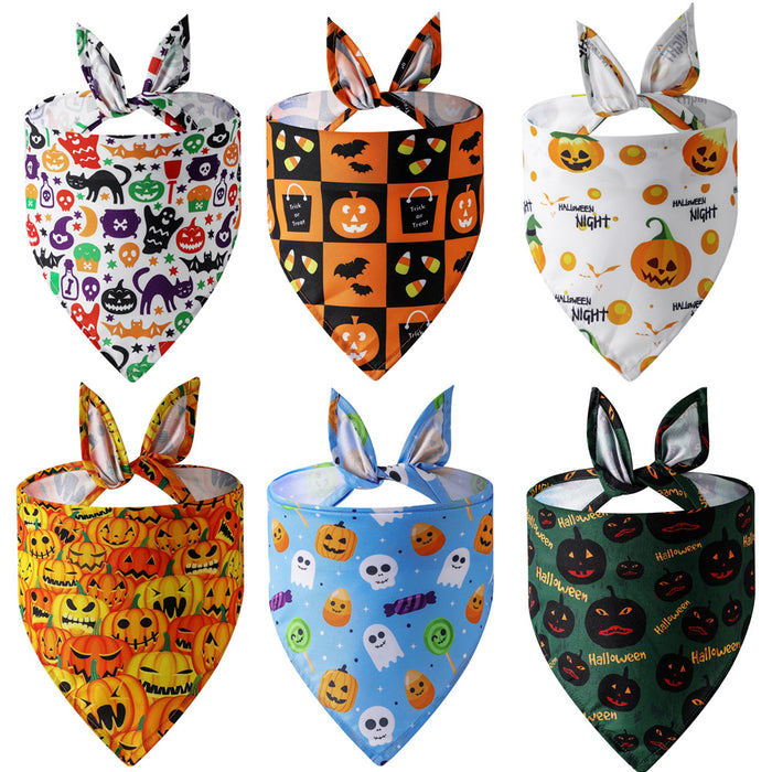 Wholesale Pet Clothes Pet Triangle Towel Halloween Saliva Towel Single Layer MOQ≥2 JDC-PC-YingQ001