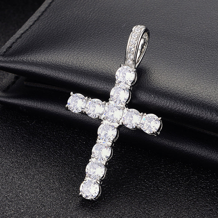 Wholesale Necklace Alloy Zirconia Cross MOQ≥2 JDC-NE-XuanD006